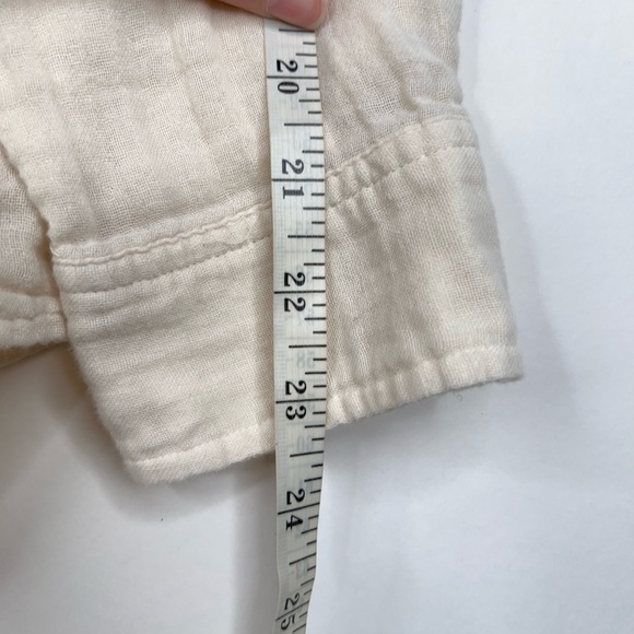 Rails Ellis Button Up Shirt Cream White Sand Long Sleeve Cotton Gauze Large - Picture 9 of 10